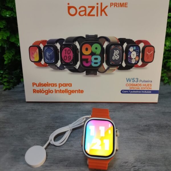 Relógio Inteligente Basik Prime W53 Pro Max com 7 pulseiras
