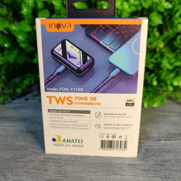 Fone de Ouvido Bluetooth TWS Inova FON-11109